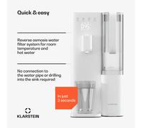 filtre à eau Klarstein VitalPour - Filtration par osmose inverse 5 niveaux, chauffage rapide, réservoir 5 L & carafe 1,5 L, installation facile, écran tactile, sécurité enfant