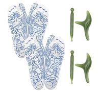 VitalSocken Lot de 2 paires de chaussettes de réflexologie avec zones imprimées et aides au massage, chaussettes de massage pour la vie quotidienne et la détente, respirantes pour homme et femme, 40 à