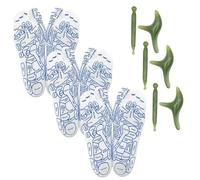 VitalSocken Lot de 3 paires de chaussettes de réflexologie avec zones imprimées et aides au massage, chaussettes de massage pour le quotidien et la détente, respirantes pour homme et femme, 35 à 39