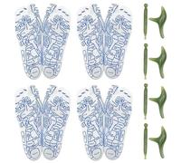 VitalSocken Lot de 4 paires de chaussettes de réflexologie avec zones imprimées et aides au massage, pour le quotidien et la détente, pour homme et femme, lot de 4, 35 à 39