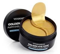 Vitamasques Golden Hydrogel Eye Pads pour les yeux gonflés et cernes - Rafraîchissement en 15 minutes - Formulé en Corée - 16 paires/32 coussinets pour les yeux hydrogel
