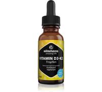 Vitamaze Vitamin D3 + K2 gouttes pour la bonne santé du système immunitaire, des muscles et des os 50 ml