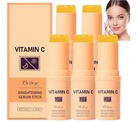 Vitamin C Face Serum Stick Brightening&Hydrating Serum for Dark Spots,Wrinkle Remover for Fine Lines,Even Skin Tone&Under Eye Brightener|Face&Body Balm Stick,Suitable for Skin&Anti-Aging Care (5PCS)