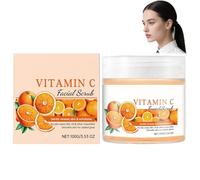 Vitamin C Facial Scrub,Gentle Exfoliating Face Scrub for Brightening,Smoothing Skin Texture&Long-Lasting Moisture,Ideal for All Skin Types To Enhance Radiance&Prep for Skincare,100g/3.53 Oz (1PCS)
