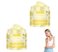 Vitamin C Lemon Body & Face Scrub, Lemon Vitamin C Multi-Purpose Scrub, Gentle Exfoliation to Improve Skin Texture, Face & Body Gentle Exfoliating Cream, Hydrating Formulated, Sensitive Skin. (2PCS)