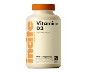 Vitamin D 1000iu - 400 Premium Vitamin D3 Easy-Swallow Micro Tablets - One a Day High Strength Cholecalciferol VIT D3 - Vegetarian Supplement - Made in The UK by Incite Nutrition