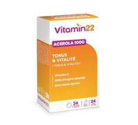 Ineldea Vitamin'22 – Complément alimentaire Acérola 1000 Vitamine C – 24 comprimés à croquer
