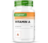Vitamine A - 10.000 I.U. (3000 µg) - 365 comprimés - Alternative aux gélules - Acétate de rétinyle hautement dosé - Sans additifs indésirables - Yeux, peau, système immunitaire - Vegan