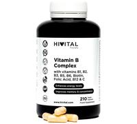 Vitamine B Complex. 210 Gélules Vegan Pour 7 Mois. Complexe De Vitamines B Avec B1, B2, B3, B5, B6, B12, Biotine Et Acide Folique. Augmente Le Niveau D'énergie, Améliore La Concentration Et La Mémoire