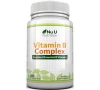 Vitamine B Complex - 180 Comprimés Végétaliens pour 6 Mois - 8 Vitamines par Comprimé - Vitamines B1, B2, B3, B5, B6, B12, Biotine, Acide folique - Nu U Nutrition