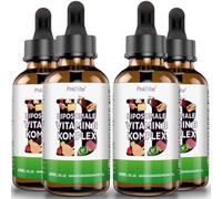 Vitamine B Complex - Complexe de Vitamine B Liposomale de 60 ML pour Soutenir le Système Immunitaire et Nerveux - Pack de 4