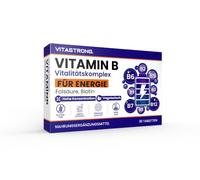 Vitamine B Complex Haute Dose, 30 Comprimés Groupe Vitamines B Biotine, Thiamine B1, Vitamine B2, Vitamine B3 Niacine, Vitamine B5, Vitamine B6, Vitamine B9 Acide Folique, Vitamine B12, Vitastrong