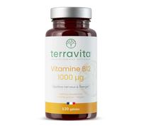VITAMINE B12 1000 μg | Forme Bio-disponible Méthylcobalamine Pure | Adaptée aux Vegans | Energie - Système Immunitaire - Système Nerveux | 120 Gélules Végétales | Made in France | Terravita