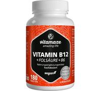 Vitamine B12 1000 μg haute dose +B9+B6 comprimés végétaliens 180 pc