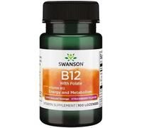 Vitamine B12 1000 mcg avec folate 665 mcg 100 comprimés à sucer - Goût de fraise Swanson Health Products