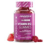 Vitamine B12-1000 mcg B12 Vitamine - Complément Alimentaire Vitamine B Complex avec B1, B2, B6, B12, Biotine - Sans Gluten Vitamine B - Gummies Multivitaminés - 60 Gummies - Novomins