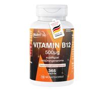 Vitamine B12 500μg pastilles - 365 comprimés sublinguaux - Goût orange - Méthylcobalamine - Dosage élevé - 100% végan - Production et tests en laboratoire en Allemagne - NutriFair | Premium & Fair