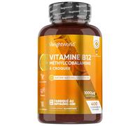 Vitamine B12 Methylcobalamin 1000mcg Vegan Comprimés à Croquer - 400 Vitamine B12 Micro-Comprimés, Goût Citron, 1 An d'Approvisionnement, sans OGM, sans Gluten, Alternative aux Gélules et Liquides