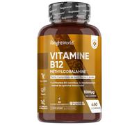 Vitamine B12 Méthylcobalamine 1000mcg 450 Microcomprimés, Vitamine B12 Vegan, +12 Mois d'Approvisionnement, sans OGM, sans Gluten, sans Lactose, sans Stéarate de Magnésium