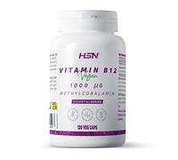 Vitamine B12 (Méthylcobalamine) de HSN 1000 mcg - Énergie pour votre Système Nerveux et Immunologique, Sans Gluten, Sans Lactose, Convient aux Végétaliens, 120 Gélules