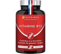 Vitamine B12 Pure - Adapté aux Végétariens et Vegan - 1000 µg de Cyanocobalamine - Fonctions Vitales, Système Nerveux & Immunité - 60 Gélules - Nutrimea - Fabrication Française