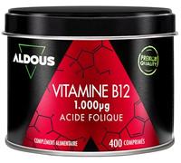 Vitamine B12 Vegan 1000mcg Haute Dose + Acide Folique - Énergie, Immunité, Fatigue, Métabolisme & Système Nerveux - 400 Comprimés B12 Méthylcobalamine Pure & Biodisponible - Vitamine Adulte
