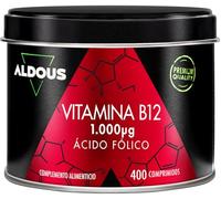 Vitamine B12 Vegan 1000mcg Haute Dose + Acide Folique - Énergie, Immunité, Fatigue, Métabolisme & Système Nerveux - 400 Comprimés B12 Méthylcobalamine Pure & Biodisponible - Vitamine Adulte
