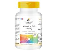 Vitamine B3 100mg - 250 comprimés - 100mg de vitamine B3 niacine par comprimé - Nicotinamide - HAUTEMENT DOSÉ - Qualité pharmaceutique allemande - Vegan | Warnke Vitalstoffe