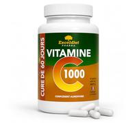 Vitamine C 1000 mg - 60 Gélules Végétales - 1 Mois | Acide L-Ascorbique Pur - Energie Et Immunité - Exceldiet Pharma