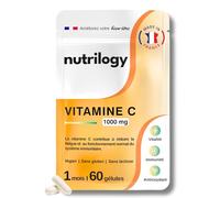Vitamine C 1000 mg | Immunité, Énergie & Antioxydant Puissant | Biodisponibilité & Absorption | Acide Ascorbique 1 Mois - 60 Gélules | Vegan, Sans Gluten & Fabriqué en France | NUTRILOGY