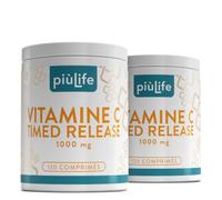 Vitamine C 1000mg Libération Prolongée, PiùLife - 240 Comprimés | Naturelle à base d’Acide Ascorbique, Antioxydant et soutien quotidien pour l’énergie et les défenses