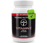 Vitamine C 1000mg Vegan - 150 Capsules Végétaliennes (5 mois) à Désintégration Rapide, Chacune avec 1000 mg d' Acide L Ascorbique (Vit C) Pur en Poudre (Ascorbic Acid Supplement)