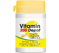 Vitamine C 300 Dépôt + Zinc + Histidine + D, 60 capsules