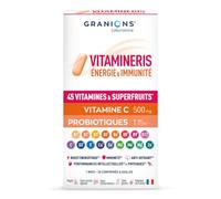 Vitamine C 500mg Granions - Multivitamines Energie Immunite - 30 Comprimes | Renforce L Energie Et Les Defenses Immunitaires, Avec Vitamine D, Zinc Et Vitamine B12 - Multivitamines Adultes, 30 Comprimes