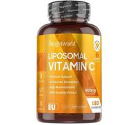 Vitamine C Liposomale 1000 Mg - 180 Gélules (3 Mois) - Vegan Ingrédients D'origine Naturelle - Avec Extraits D'églantier (Cyno[49]