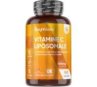 Vitamine C Liposomale 1000mg, 180 Gélules Vegan pour 3 mois, Vit C 1000mg Liposomale Gélules Acide Ascorbique Enrichie avec Extrait d'Églantier Cynorrhodon sans Stéarate de Magnésium