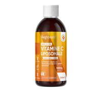 Vitamine C Liposomale 1000mg Liquide Vegan 250ml sans Sucre, Vit C avec Vitamine E, Liquide Liposomal Goût Orange sans OGM, Alternative aux Gélules, Comprimés et Acerola