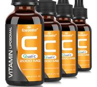 Vitamine C liposomale 2000 mg x 60 ml avec vitamine C Quali®-C, biodisponibilité la plus élevée, booster du système immunitaire, collagène fort, soutien de la peau anti-âge (lot de 4)