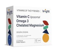Vitamine C liposomale + oméga-3 + magnésium. Dosage élevé. 100 % naturel. Vitamines Bright Naturo. 28 sachets par jour