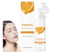 Vitamine C mousse nettoyant le visage,Hommes 2-en-1 douce hydratant et exfoliant lavage du visage,Voyage taille éclairant mousse gel lave la pollution et les impuretés (1)