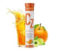 Vitamine C naturelle + zinc 1000 mg avec amla, extrait d'orange soutient le renforcement de l'immunité biologique 20 comprimés effervescents | Aide à construire du collagène pour des ongles, des