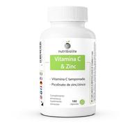 Vitamine C tamponnée 1000 mg et Zinc Picolinate à haute absorption - 10 mg de zinc élémentaire par dose - Vitamines contre la fatigue et pour le système immunitaire - 180 gélules | Nutribiolite