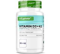 Vitamine D3 10.000 I.E + Vitamine K2 200 mcg Menaquinone MK7 Depot - 180 Comprimés - 99,7+% All-Trans - Végétarien - Hautement dosé