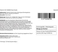 Vitamine D3 10000UI 120 capsules molles Now Foods