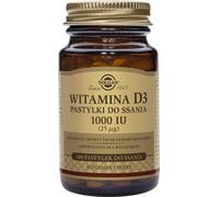 Vitamine D3 1000IU 25µg Cholecalciferol 100 pastilles Solgar