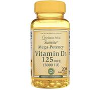 Vitamine D3 125 mcg (5000 UI) 200 capsules molles Puritans Pride