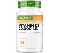 Vitamine D3 20.000 U.I. Dépôt - 240 Comprimés - Hautement Dosé - Testé en Laboratoire - Végétarien - Haute Pureté - 20 Doses Journalières de 1000 U.I. par jour
