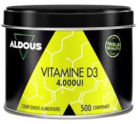Vitamine D3 2000 UI - 500 comprimés - Vitamine D pour + 1 an - Defenses | Vitamine D Cholécalciférol -Améliore absorption calcium - Vitamines sistème immunitaire - Os + dents - Complement alimentaire