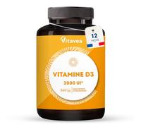 Vitamine D3-2000 UI - Défenses Naturelles, Immunité - Haut Dosage | 365 Comprimés (Cure 1 An) - 50 µg / 2000 UI par Jour - Sans Additifs - Fabriqué en France - Vitavea