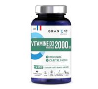 Granions Vitamine D3 2000 UI – Végétale (lichen) – Immunité & capital osseux – 30 comprimés à croquer